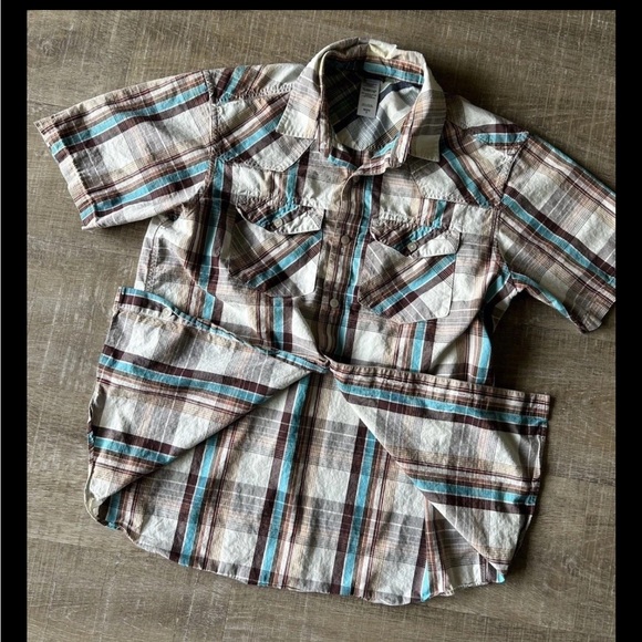 ▶️ Patagonia Embroidered Plaid THREE TREES Shirt Mens S Button Up Organic Cotton - Picture 3 of 10